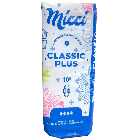 Micci Classic Plus intimní vložky s křidélky 10 kusů