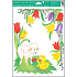Okenní fólie bez lepidla rohová tradiční velikonoční motivy tulipány 37 x 26 cm