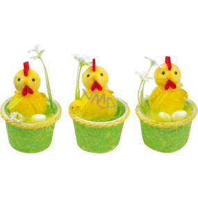 Kuřátko v zeleném košíku 10 cm 1 kus