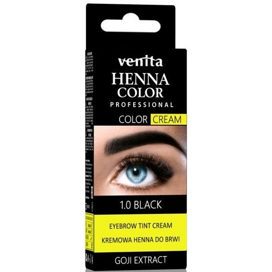 Venita Henna Color krémová barva na obočí 1.0 Černá 30 g