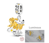 Zawieszka ze srebra próby 925 Luminozní - Znak zodiaku Lew, element do bransoletki