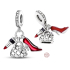 Zawieszka Srebrna 925 Chic style - Szminka, torebka, buty, 3w1 charms do bransoletki, hobby