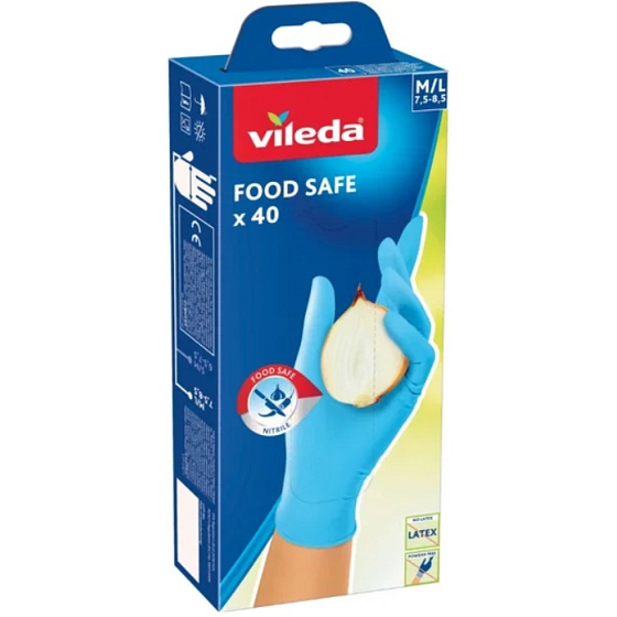 Vileda jednorazowe rękawice Food Safe, rozmiar M/L, 40 sztuk