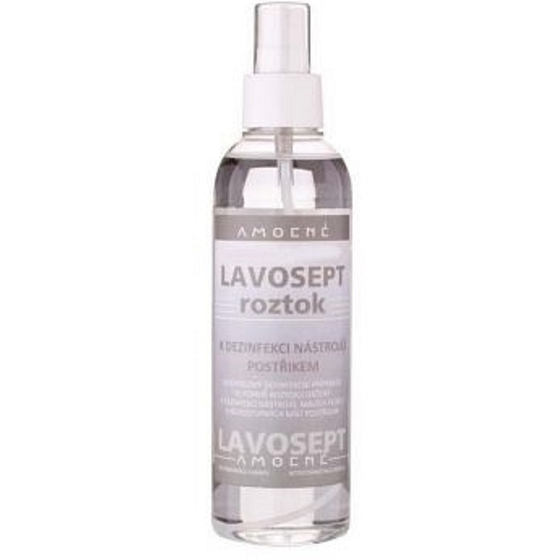 Lavosept Citron dezinfekce nástrojů a ploch roztok pro profesionální použití více jak 75% alkoholu 200 ml rozprašovač