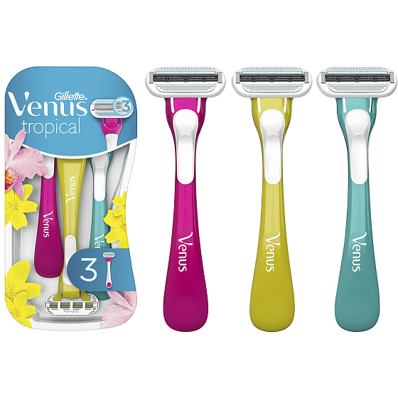 Gillette Venus Tropical golarka awaryjna 3 ostrza, 3 sztuki dla kobiet