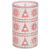 Yankee Candle Red Nordic Frosted Glass svícen na sklo 19,5 x 12 cm