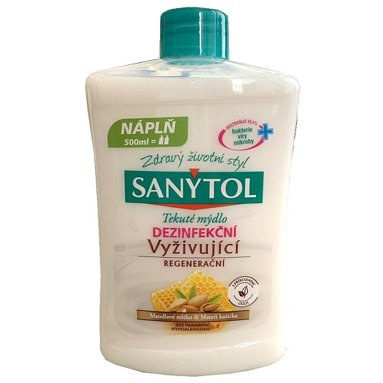 Sanytol Vyživující Mandlové mléko & Mateří kašička dezinfekční mýdlo 500 ml náhrada