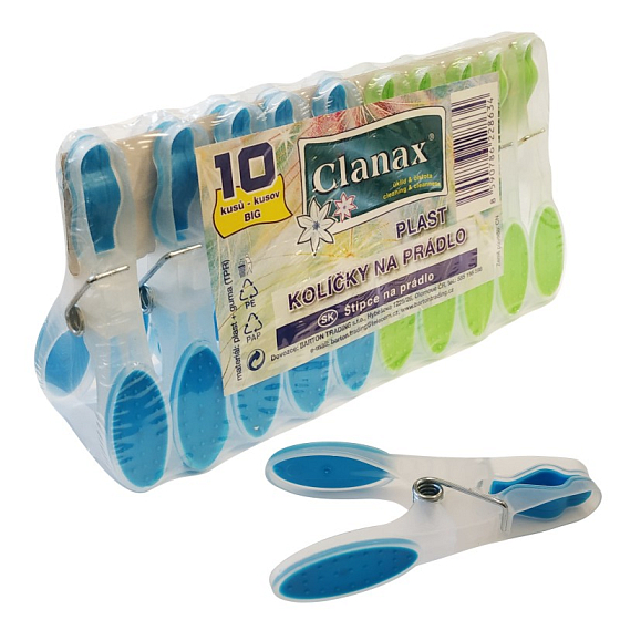 Clanax Big Klipsy do prádla plastové 10 kusů