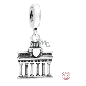 Zawieszka ze srebra próby 925 Berlin, Brama Brandenburska, charms do bransoletki podróżniczej