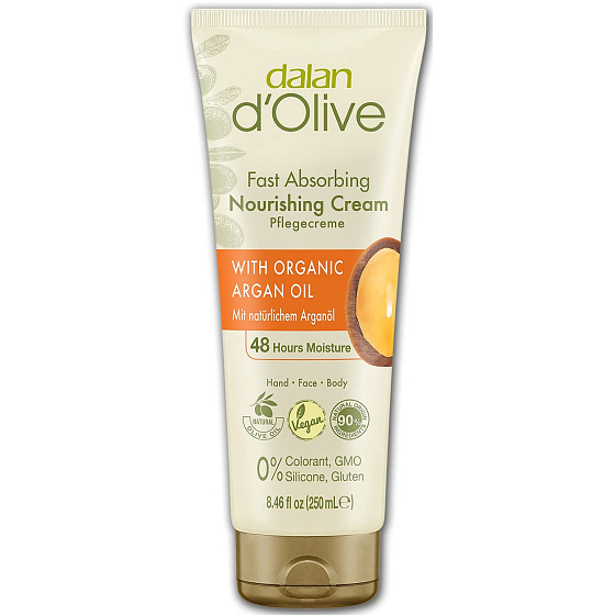Dalan d Olive Nourishing Cream krem do ręk i ciała z olejem arganowym dla normalnej i suchej skóry 250 ml