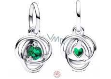 Charm Srebrny 925 Zielony krąg zwycięstwa maj, zawieszka na bransoletkę symbol