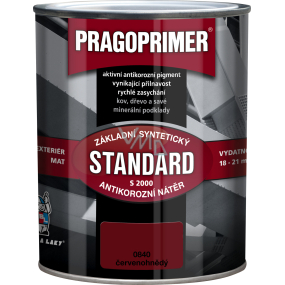 Pragoprimer Standard S2000 podkład do metalu, 0840 czerwonobrązowy, 600 ml