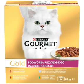 Purina Gourmet Gold krmivo pro kočky hovězí s kuřetem, králík s játry, ryba se špenátem, kachna s krůtou 8 x 85 g Purina Gourmet Gold krmivo pro kočky hovězí s kuřetem, králík s játry, ryba se špenátem, kachna s krůtou 8 x 85 g