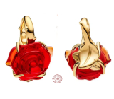 Charm Sterlingové stříbro 925 Disney, Kráska a zvíře červená růže – symbol lásky a kouzla, přívěsek na náramek film