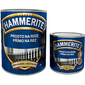 Hammerite gładka farba bezpośrednio na zardzewiały metal, odcień srebrny, 0,7 l + 0,25 l