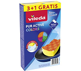 Vileda PUR active Colors gąbka do naczyń, 3+1 szt.