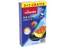 Vileda PUR active Colors gąbka do naczyń, 3+1 szt.