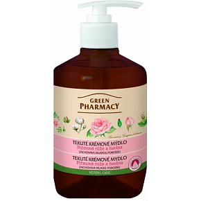 Green Pharmacy Piżmowa róża i Bawełna płynne mydło z dozownikiem 460 ml