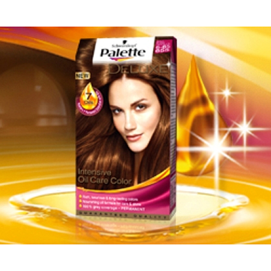 Schwarzkopf Palette Deluxe pečujících 7 olejů barva na vlasy 655 zářivě zlatá čokoláda