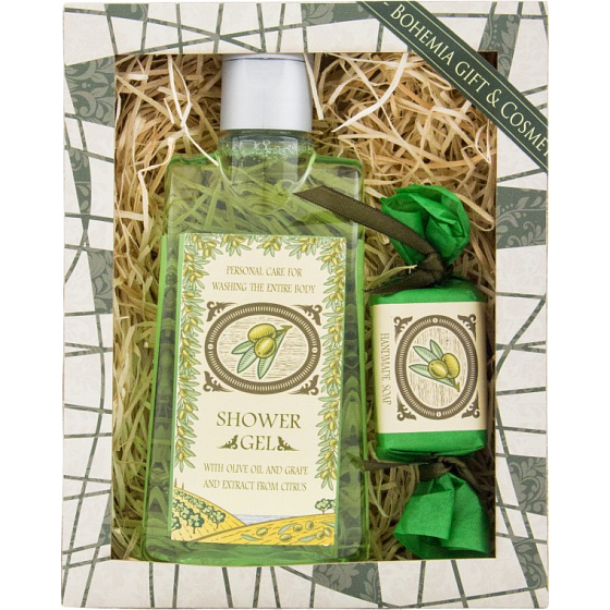 Bohemia Gifts Oliva sprchový gel 200 ml + ručně vyráběné mýdlo 30 g, kosmetická sada