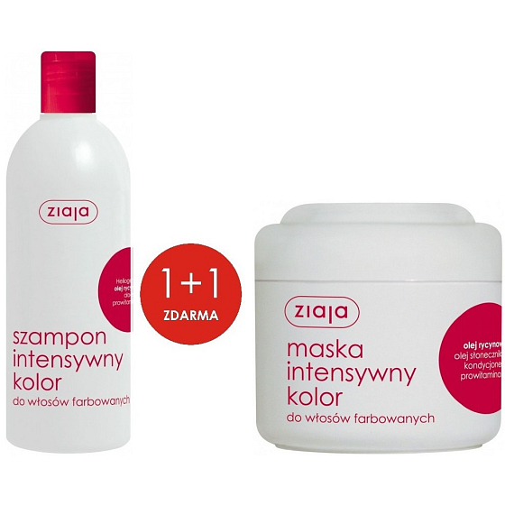 Ziaja Intenzivní barva šampon na barvené vlasy 400 ml + Intenzivní barva maska na barvené vlasy 200 ml, duopack