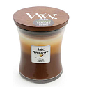 WoodWick Trilogy Cafe Sweets - Sladkosti ke kávě vonná svíčka s dřevěným knotem a víčkem sklo velká 609,5 g