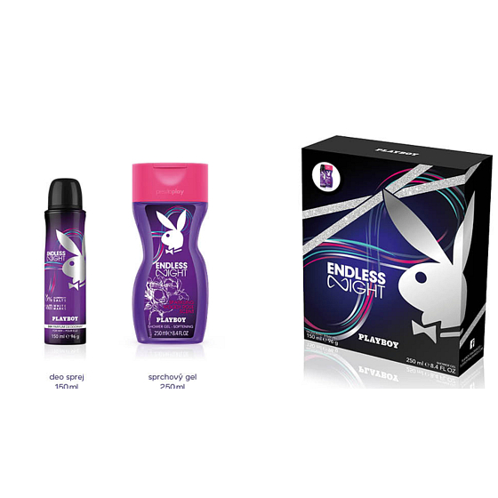 Playboy Endless Night for Her deodorant sprej 150 ml + sprchový gel 250 ml, kosmetická sada