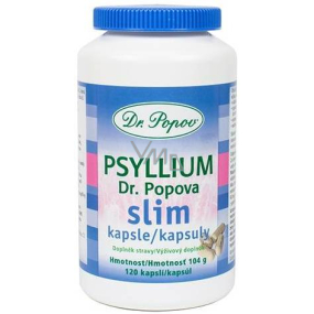 Dr. Popov Psyllium Slim kapsle vláknina pro efektivní a snadné hubnutí doplněk stravy 120 kusů Dr. Popov Psyllium Slim kapsle vláknina pro efektivní a snadné hubnutí doplněk stravy 120 kusů