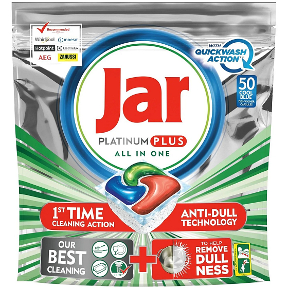 Jar Platinum Plus All in One Cool Blue kapsle do myčky nádobí 50 kusů