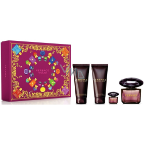 Versace Crystal Noir toaletní voda pro ženy 90 ml + tělové mléko 100 ml + sprchový gel 100 ml + toaletní voda 5 ml, dárková sada pro ženy Versace Crystal Noir toaletní voda pro ženy 90 ml + tělové mléko 100 ml + sprchový gel 100 ml + toaletní voda 5 ml, dárková sada pro ženy