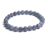 Bransoletka Tanzanit elastyczna naturalny kamień, kuleczka 7 - 7,5 mm / 16 - 17 cm