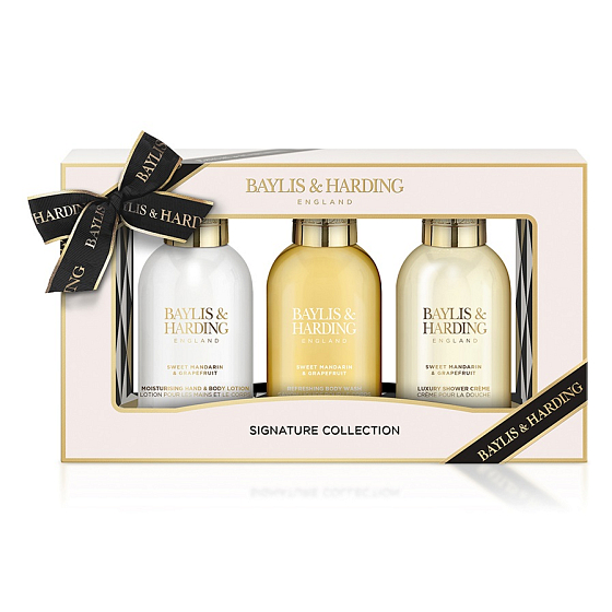 Baylis & Harding Mandarinka a Grapefruit mycí gel 100 ml + sprchový krém 100 ml + mléko na ruce a tělo 100 ml, kosmetická sada pro ženy