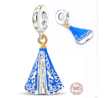 Zawieszka ze srebra próby 925 Naszyjnik religijny amulet Dziewica San Juan Lagos błogosławiona Matka Boska czczona przez Meksykanów i Teksańczyków