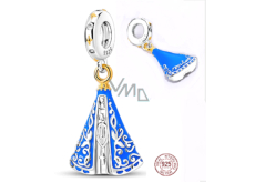 Zawieszka ze srebra próby 925 Naszyjnik religijny amulet Dziewica San Juan Lagos błogosławiona Matka Boska czczona przez Meksykanów i Teksańczyków