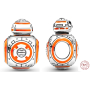 Zawieszka ze srebra próby 925 Marvel Star Wars Droid BB-8, koralik do bransoletki