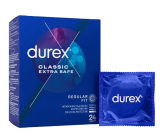 Durex Classic Extra Safe kondom lateksowy, silniejszy, zwiększona lubrykacja, nominalna szerokość: 56 mm 24 sztuki
