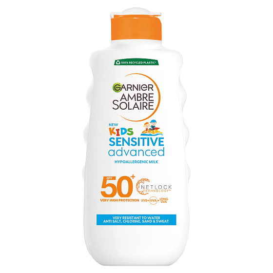 Garnier Ambre Solaire Kids Sensitive Advanced OF50+ mléko na opalování pro děti 200 ml