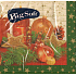 Big Soft Papírové ubrousky 2 vrstvé 33 x 33 cm 20 kusů Vánoční Svíčky a baňky zelený okraj