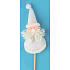 Santa figurka bílá zápich 10 cm + špejle