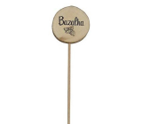 Bohemia Gifts Drewniany ząb do ziół z nadrukiem - Bazylia średnica kółka wynosi 5 - 8 cm