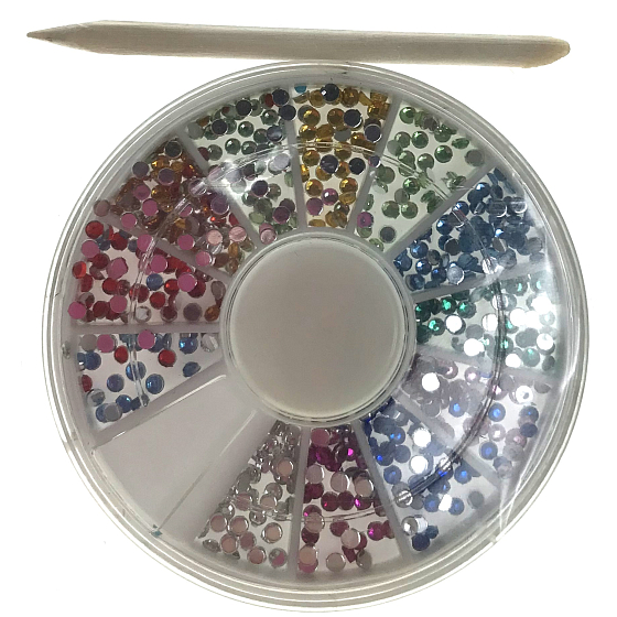 Nail Accessory Ozdoby na nehty kamínky barevné s pomerančovým dřívkem 12 barev BH 118