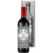 Bohemia Gifts Červené svatební víno On se zeptal a Ona řekla Ano dárkové víno ke svatbě 750 ml