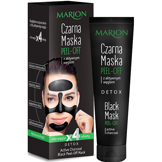 Marion Detox Black Peel-Off maska do twarzy z aktywnym węglem 25 ml