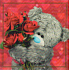 Me To You Blahopřání do obálky 3D Medvídek s kyticí červených růží 15 x 15 cm