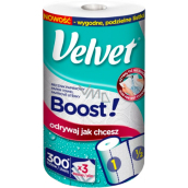 Velvet Boost ręczniki papierowe trzywarstwowe 300 odcinków, 39,3 m 1 rolka