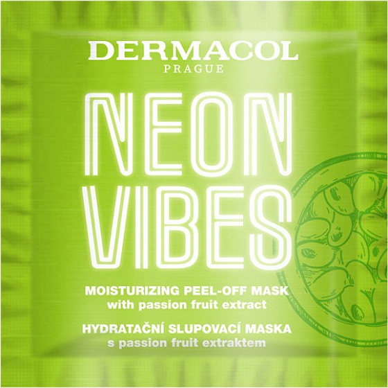 Dermacol Neon Vibes hydratační slupovací maska s passion fruit extraktem 8 ml