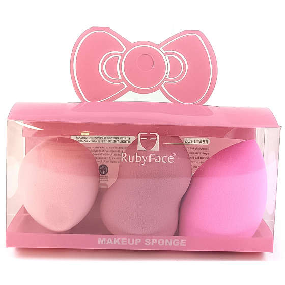 Houbička na make-up 3 kusy různé barvy