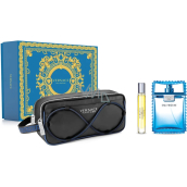 Versace Eau Fraiche Man woda toaletowa 100 ml + woda toaletowa miniatura 10 ml + kosmetyczna torba, zestaw prezentowy dla mężczyzn