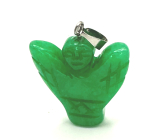 Chalcedon Anioł, anielska kryształowa figurka naturalny kamień szlifowany 25 x 21 x 5 mm, kamień miłości, radości