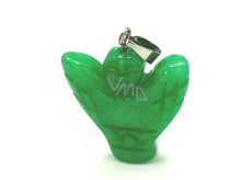 Chalcedon Anioł, anielska kryształowa figurka naturalny kamień szlifowany 25 x 21 x 5 mm, kamień miłości, radości